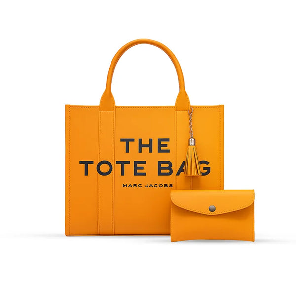 Yellow Tote Bag With Wallet Set For Office & Uni