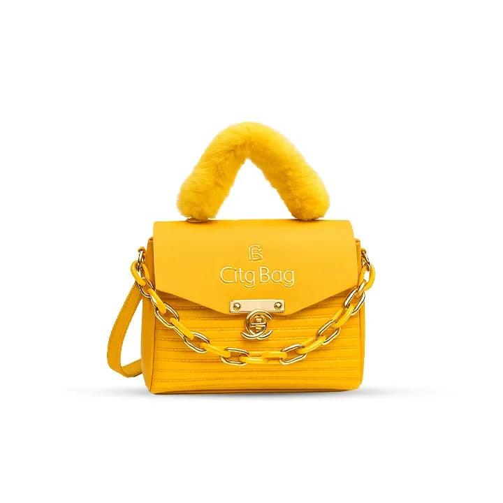 Girls Crossbody Bag With Fur Handle - Hello-Ladies