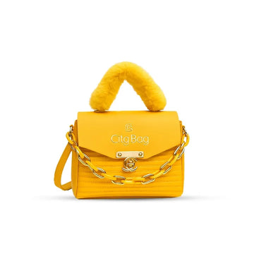 Girls Crossbody Bag With Fur Handle - Hello-Ladies